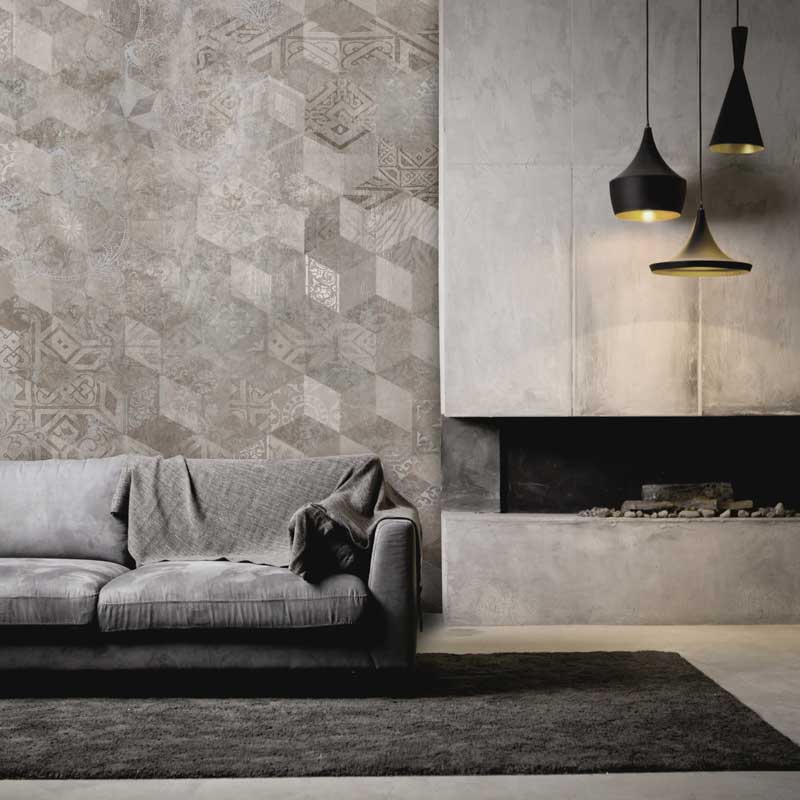 Carta da parati stile astratto con pattern geometrico